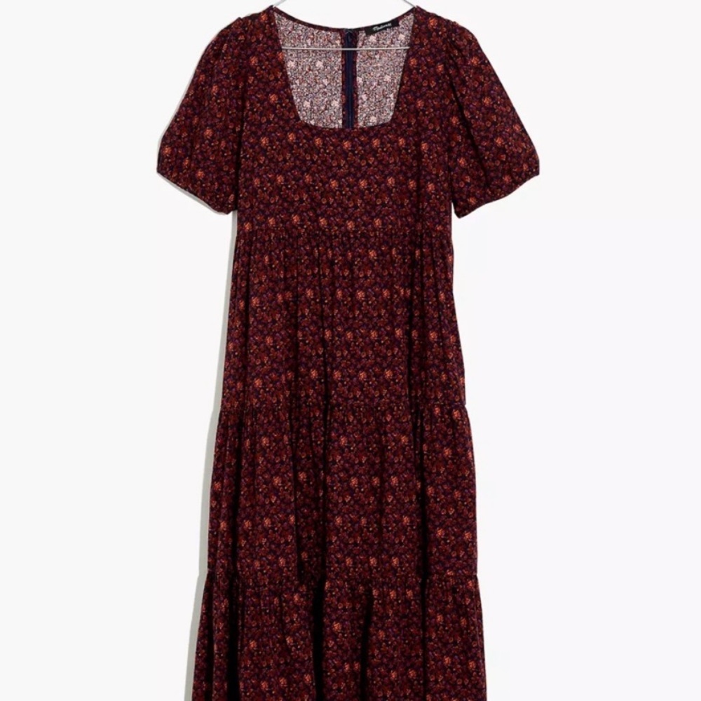 Madewell Aidy Square-neck Tiered Midi Dress in Orchard Floral - Picture 4 of 7